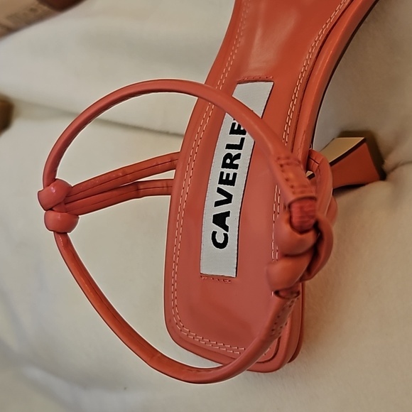 CAVERLEY Flamingo Pink Kolt Leather Dressy Strappy Slingback Kitten Heels - Picture 13 of 13